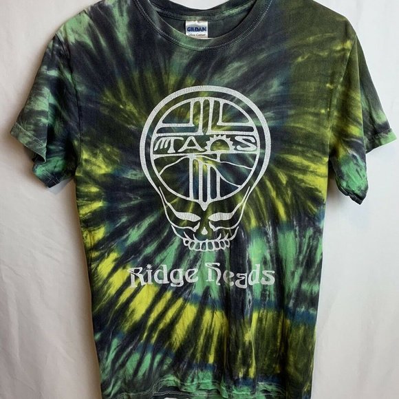 Gildan Mens Green Tie-Dye T Shirt Size Small - Picture 2 of 6
